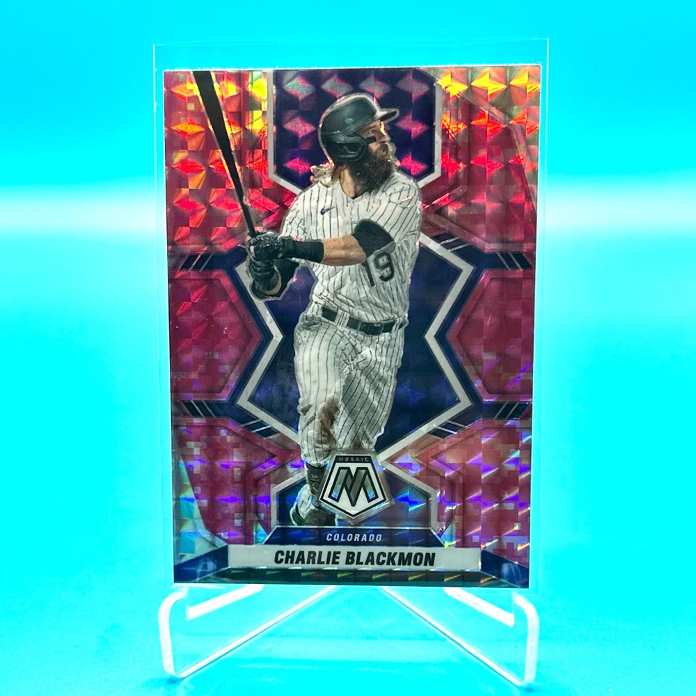 2022 Panini Mosaic Charlie Blackmon🔥"PINK Camo Prizm"🔥#12
